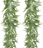 Briful 5ft Long Greenery Garland Set of 2 Boston Fern Floral Garland for Door Mantle Decorations, Lush Realistic Spring Summer Artificial Garland for Home Farmhouse Indoor Decor, 2026 VBS Church Decor by Briful