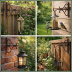2 Pack Plant Hanger Brown Outdoor L Cast Iron Decorative Bracket - Image 6