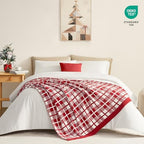 Snuggle Sac Red Checkered Throw Blanket for Couch, Super Soft Cozy Warm Christmas Red Blankets, Reversible Buffalo Plaid Microfiber Throws for Sofa Bed, Red Plaid, 50x60 Inches - Image 4