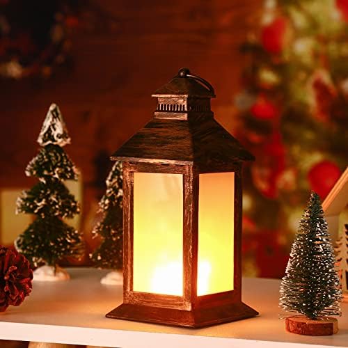Tondiamo 4 Pcs Mini Decorative Lantern for Centerpiece, LED Candle, Bronze - Image 3