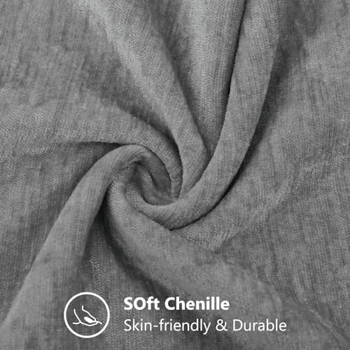decorUhome Soft Chenille Dark Grey Throw Pillow Covers 26X26 Set of 2 - Image 4