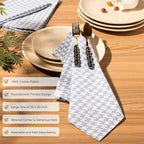 FINGERCRAFT Cloth Napkins Set of 12, 100% Cotton, 20x20 Inch, Dusty Blue - Image 4