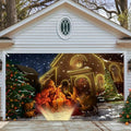 7 x 16 ft Large Christmas Backdrop Decoration - Rope & Vinyl Cover Banner for Garage Door and Wall by Unknown