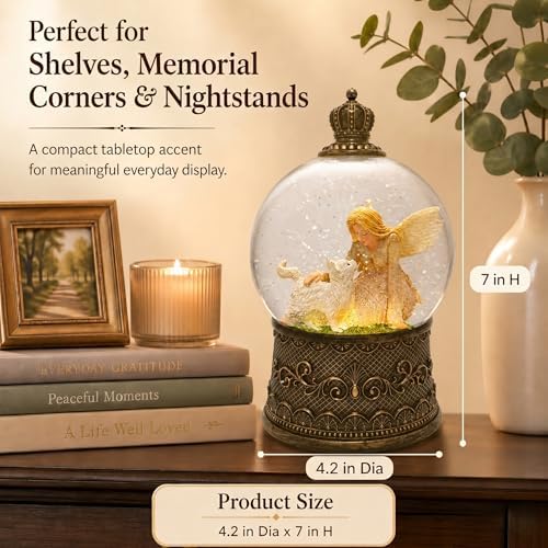 Cat Memorial Gifts for Loss of Cat Sympathy Gift, Snow Globe with Auto Swirling Glitter & 6H Timer, Battery or USB Powered, Cat Remembrance Gifts for Home Decor - Image 3