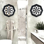 ZOLAPI 2-Piece Octagon Wall-Mounted Mirrors,Vintage Farmhouse Mirror for Wall Decor,Black Decorative Accent Mirror for Foyer, Bathroom, Bedroom. (12”x12”) - Image 3