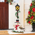 Glitzhome 36.75" H Lighted Christmas Snowman Porch Sign,Whimsical Wooden Porch Decor with Illuminated Street Lamp & Timer,Merry Christmas Sign for Holiday Front Porch Outdoor Decorations by Glitzhome