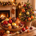 Lunmon 64 Pcs Fall Thanksgiving Tree Ornaments, Orange Brown Burgundy Gold - Image 4
