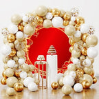6.5ft Chinese Spring Festival Round Backdrop Cover Circle Gold Red Lantern Lucky Clouds Circle Background for Traditional Lunar Festival Party Banner Chinese New Year Party Decorations Props - Image 4
