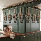 Civaner 12 Pcs 10" Mini Christmas Cabinet Wreaths with Bells and Ribbon - Image 4