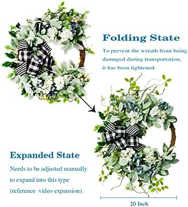 WREATHOME Farmhouse Wreaths for Front Door Year Round - Image 6