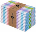 Native Fab Easter Check Dinner Napkins Set of 12, 18x18 Inches, 100% Cotton, Colorful & Absorbent Fabric for Parties, Weddings, Holidays, Reusable Washable Cloth Napkin for Everyday Use - Multi Color by NativeFab