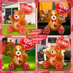 Valentines Day Inflatables Outdoor Decorations Love Blow Up Yard Décor Sweet Romantic Cute LED Lights for Indoor Outside Wedding Holiday Party Garden Lawn (Bear) - Image 2