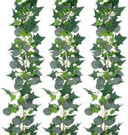 dallisten 3 Strands Artificial Ivy Vines, Fake Ivy with Eucalyptus Garland by dallisten