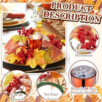 Umigy 12 Set Fall Candle Holders Glass Votive, Maple Leaf, Dark Color - Image 3