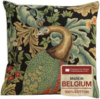 William Morris Black Peacock Woven Tapestry Throw Pillow Cover 18 X 18 in by CCharlotteHomeFurnishings