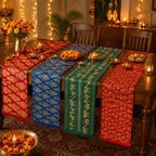 Gilprop 4 Pcs Diwali Table Runner 13x72 Inch Indian Table Cloth Decoration by Gilprop