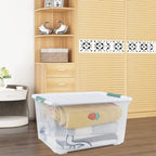 4-Pack Clear 80 L Rolling Plastic Storage Bins with Latching Lids - Image 6