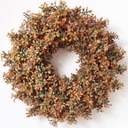 26" Artificial Fall Boxwood Wreath for Front Door Decoration(Autumn Orange) by FOTEEWL