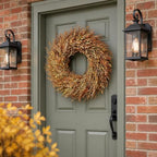 26" Artificial Fall Nandina Wreath for Front Door Decoration (Orange-Green) - Image 2