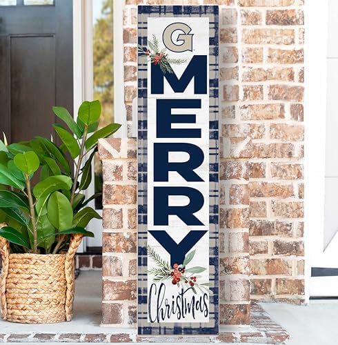 KH Sports Fan Georgetown Hoyas Holiday Porch Leaner, 11x46 Inches, Hoyas Outdoor Christmas Sign; Display Some Holiday Cheer with This Georgetown Hoyas Christmas Sign - Image 2