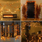 66ft Maple Leaves 200LED String Lights Fall Decor for Home Lighted Fall Garland Decorations Thanksgiving Halloween Decor Full String Lights for Indoor Room Autumn Harvest - Image 6
