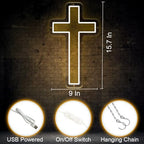 Cross Neon Sign, Jesus Led Neon Light for Wall Decor Home Bedroom USB Powered Light-Upside Down Cross Lights for Easter Christmas Wedding Decor - Image 6