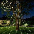 Glooglitter Ramadan Mubarak Eid Moon Star Lights Outdoor Decor 11.5ft Warm LED Waterfall Lights Extension Cord USB Powered for Tree Outside Yard Garden Patio Wall Porch Decorations by Glooglitter