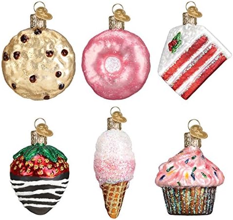 Old World Christmas Mini Dessert Ornament Set Glass Blown Ornament for Christmas Tree, Handcrafted Holiday Decoration, Set Collection by OldWorldChristmas