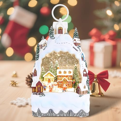 Christmas Snow Globe Lantern with 8 Holiday Music, Christmas Water Snow Globe USB/Battery Powered 6H Timer, Glitter Snowfall Build A Snowman Scene for Family Friends (Build A Snowman) by YuxelulmaiGlowforHomeGard