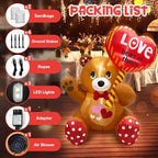 LETIME 4FT Valentines Day Inflatable Outdoor Decorations Bear LED Lighted - Image 6