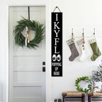 Black IKYFL Popping Up Here Welcome Porch Sign 8x48inch Funny Porch Leaner, Rustic Welcome Decoration for Front Door Yard Deck Patio Farmhouse Outdoor Vertical - Image 2
