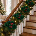 Roowest 4 Set Christmas Green Ball Clusters Ornament Velvet Tree Decoration - Image 3