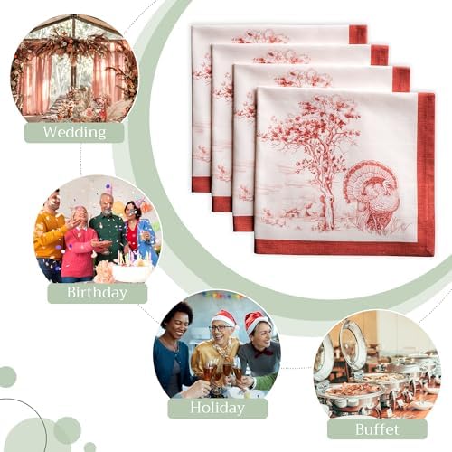 Maison d' Hermine Cloth Napkins Set of 4 Reusable 100% Cotton (20" x 20") - Image 6