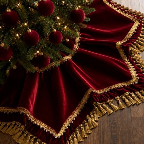 Roowest 48 Inch Classic Christmas Tree Skirt Velvet, Octagon by Roowest