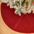 36 Inch Red Knitted Christmas Tree Skirt by Noiclub