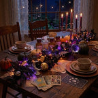 DecorbyHannah 6ft Halloween Garland for Mantle with Lights Pumpkins Decor - Image 3