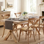 ZeeMart Linen Checked Farmhouse Placemats Set of 6, Chocolate 13x19in - Image 6