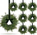 8 PCS Mini Real Touch Christmas Wreaths for Kitchen Cabinets Artificial Norfolk Lifelike Cedar Wreaths with Bow for Christmas Window Door Fireplace Chairs Wall Staircase Indoor Outdoor Home Decor by Unknown