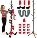 Christmas Wooden Stocking Holder Stand, Freestanding Stocking Rack Kit by PurpleStar