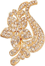 Floral Rhinestone Crystal Table Napkin Rings, Gold Tone, Set of 6 - Image 2