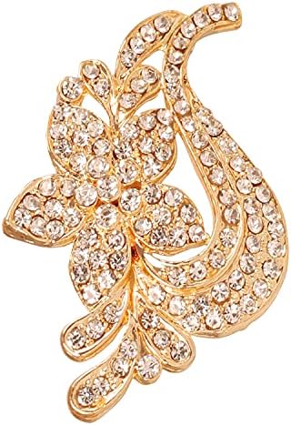 Floral Rhinestone Crystal Table Napkin Rings, Gold Tone, Set of 6 - Image 2