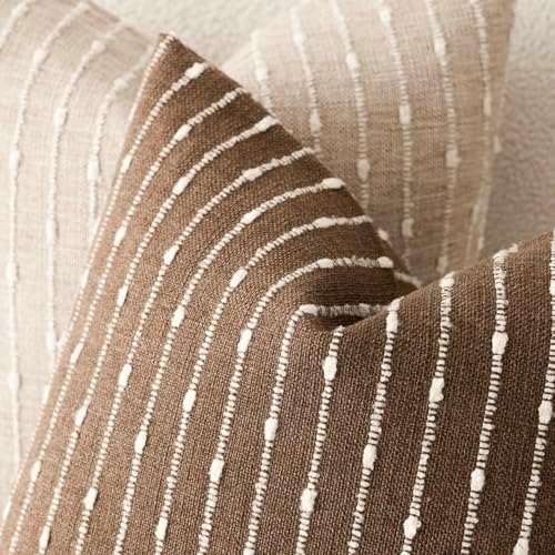 Foindtower Decorative Striped Boucle Throw Pillow Covers 20x20 Inch Brown - Image 4