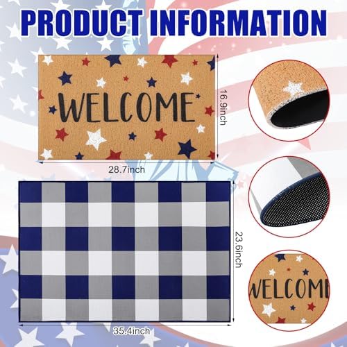 Tinideya 2 23.6 X 35.4 Inches Independence Day Gray Blue - Image 3