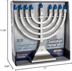 Zion Judaica Pack of 2 Hanukkah Electric Menorahs LED USB Powered Menorah Electronic Hanukkiah Battery Minorah Flamless Chanukah Candles (Silver, 2) - Image 6