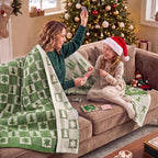 Snuggle Sac Christmas Tree Throw Blanket, Ultra Soft Cozy Decorative Checked Throw Blanket for Couch, Sofa and Bed for Christmas,(Green,60x80 inches,) - Image 4
