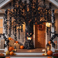 Yinder 47 Pcs Halloween Tree Decorations Set for Classroom Room Include Artificial Maple Vines Paper Bats Black Mesh with Kraft Paper Tape for Halloween Classroom Home Room Party Indoor Outdoor Decor by Yinder