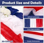 RunNico 4 Pack 4th of July Cheesecloth Table Runner - 120" Long Rustic Patriotic Gauze Table Decor - Red White Blue Tie Dye for Independence Day, Memorial Day, Summer Party - Image 2