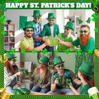 Kenning 48 Pcs St Patricks Day Accessories Party Favors Set, St Patty's Day Decorations, Leprechaun Hat Irish Headband Shamrock Glass Necklace Foil Horn for Saint Patricks Party Supplies Parades Gifts - Image 6