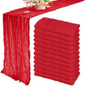 35x72 Inch Red Cheesecloth Table Runner Christmas Valentine Wedding Decor by Fivenl