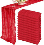 35x72 Inch Red Cheesecloth Table Runner Christmas Valentine Wedding Decor by Fivenl